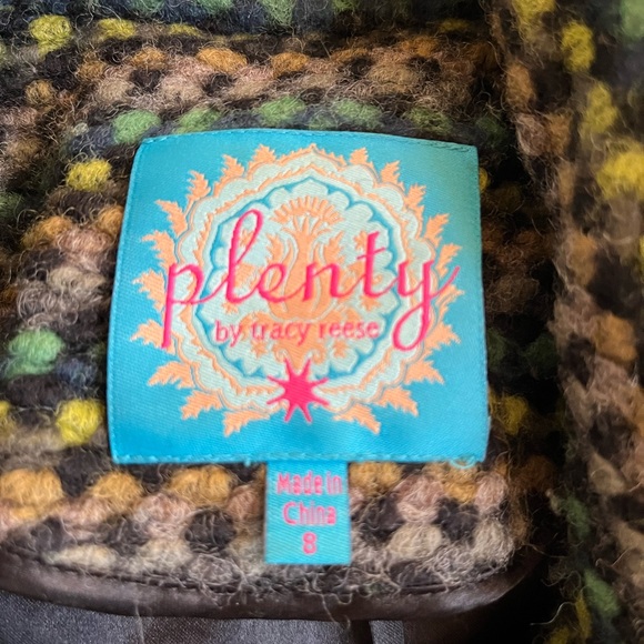 Plenty by Tracy Reese Striped Green and Black Cape - Picture 7 of 8